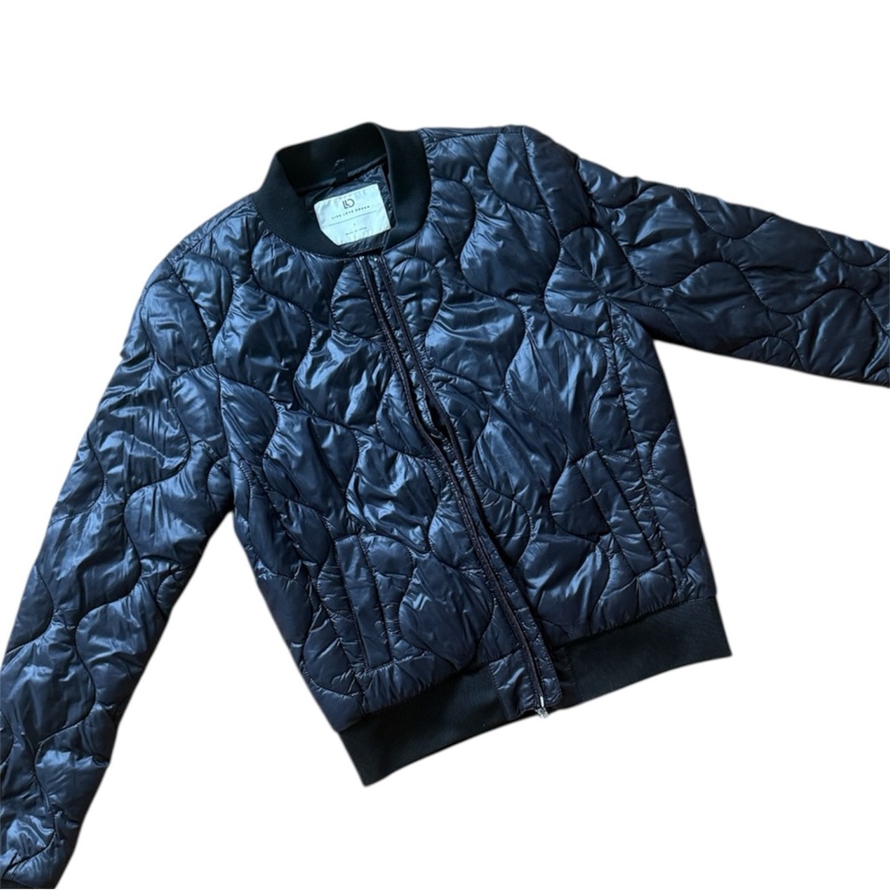 LLD thin fitted Quilted Black Bomber Puffer Jacket New without tags